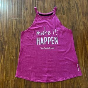 Beachbody Coach Make It Happen Magenta Pink High Neck Tank Top size medium
